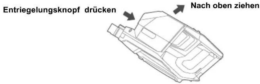 Entriegelungsknopf drücken Nach oben ziehen