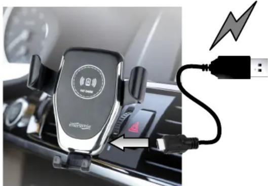 EnerGenie EGTACHAVQI1001 - EG-TA-CHAV-QI10-01 CAR SMARTPHONE HOLDER WITH WIRELESS QI CHARGER, 10 W - 1