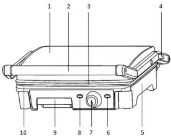 Orbegozo GR 4570 - PARTES DEL GRILL - 1
