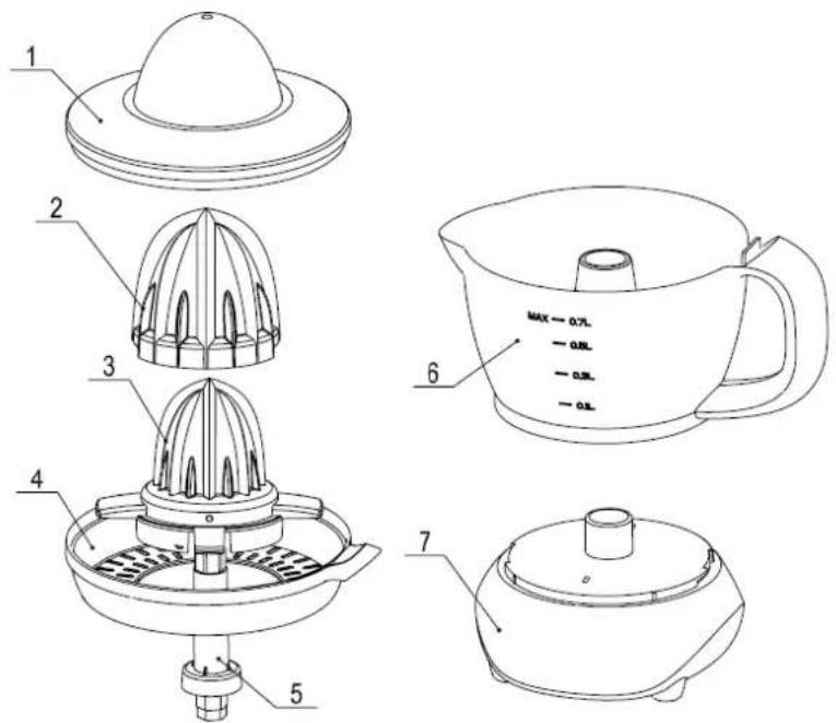 Orbegozo EP 2000 - JUICER PARTS - 1