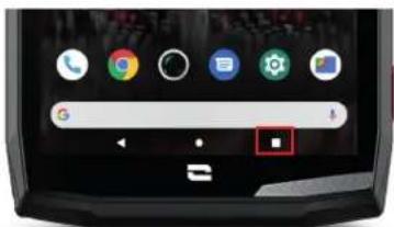 Smartphone home screen displaying app icons and a status bar with a red square icon