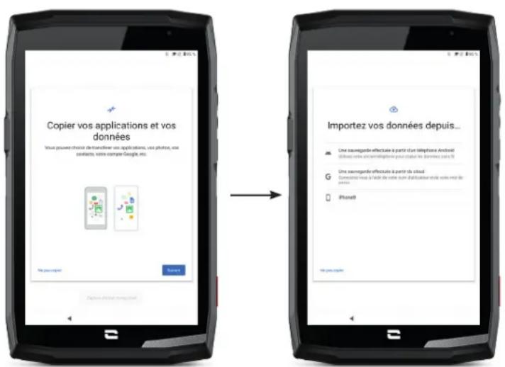 Copier vos applications et vos données Vous pouvez choisir de transférer vos applications, vous plusit, vos contracte, vous compare Google, Inc. Impôt Importez vos données depuis... Une saugogande effectue à partir d'un téléphone Android éût avec vous unvrainonnisse pour faire les données dans la Une saugogande effectue à partir du cloud Conduissant vous a fait de votre son distribués cette ville en de apples iPhone1 Le plus copier