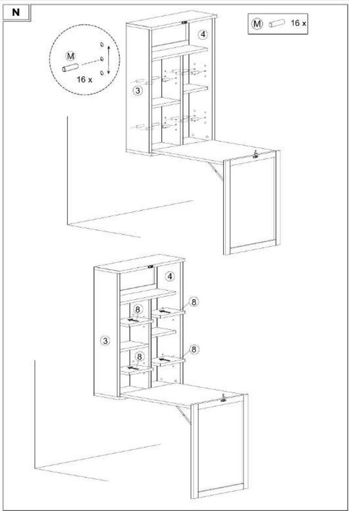 Livarno Lux IAN 382877 - BOOKCASE WITH FOLD-OUT DESK WANDREGAL MIT KLAPPBARER ABLAGE ÉTAGÈRE MURALE AVEC TABLETTE RABATTABLE - 8