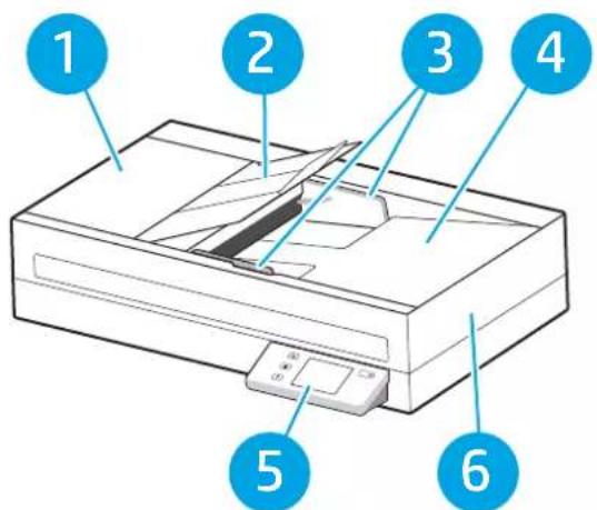 HP Scanjet Enterprise Flow N6600 fnw1 - Vue avant (modèles N4600 FNW1 et N6600 FNW1) - 1