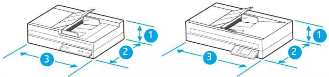 HP Scanjet Enterprise Flow N6600 fnw1 - Dimensions du produit - 1