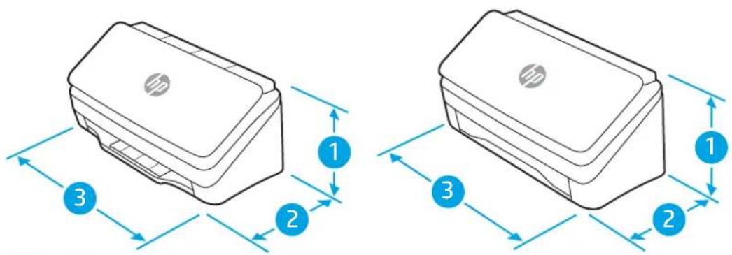 HP Scanjet Pro 2600 f1 - Dimensions du produit - 1