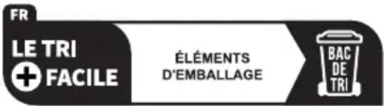 FR LE TRI + FACILE ÉLÉMENTS D'EMBALLAGE BAC DE TRI