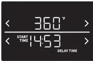 360 °F START TIME 14:53 DELAY TIME
