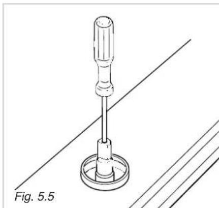 DELONGHI YAL 59 ASDV - Pour les robinets avec vis de réglages sur le corps (fig. 5.6): - 1