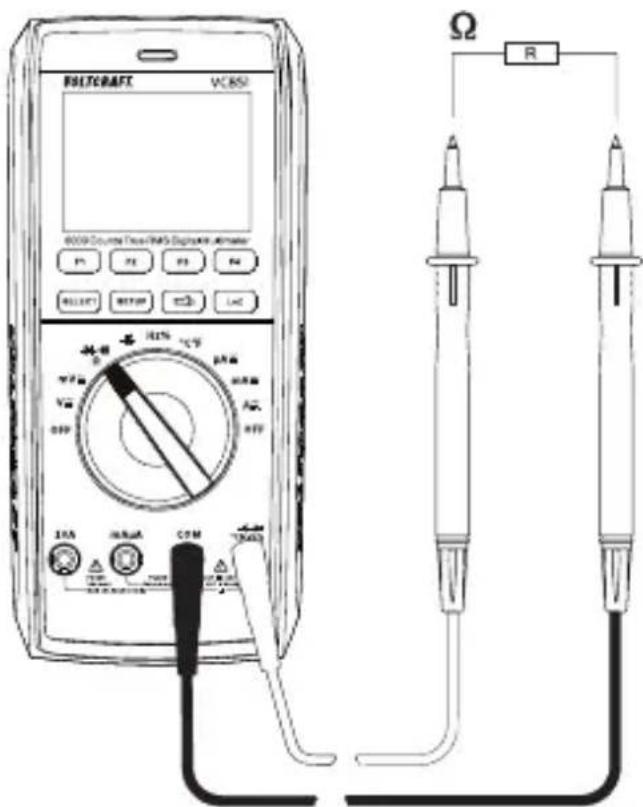 VOLTCRAFT VC851 - Zur Widersamssmessung geh. Sie wie folgt vor: - 1