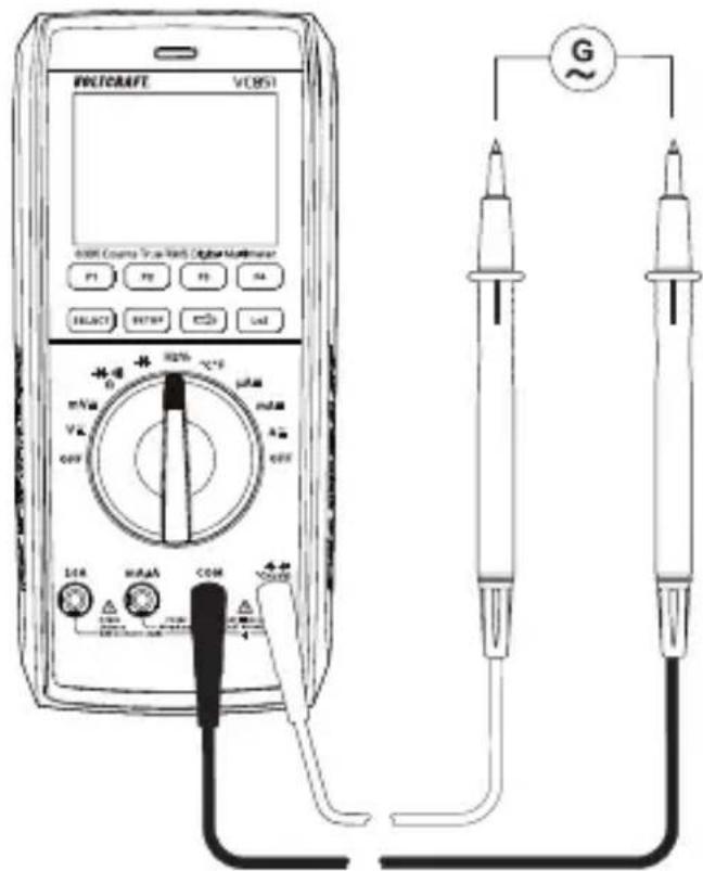 VOLTCRAFT VC851 - Measuring frequency/duty cycle in % - 1