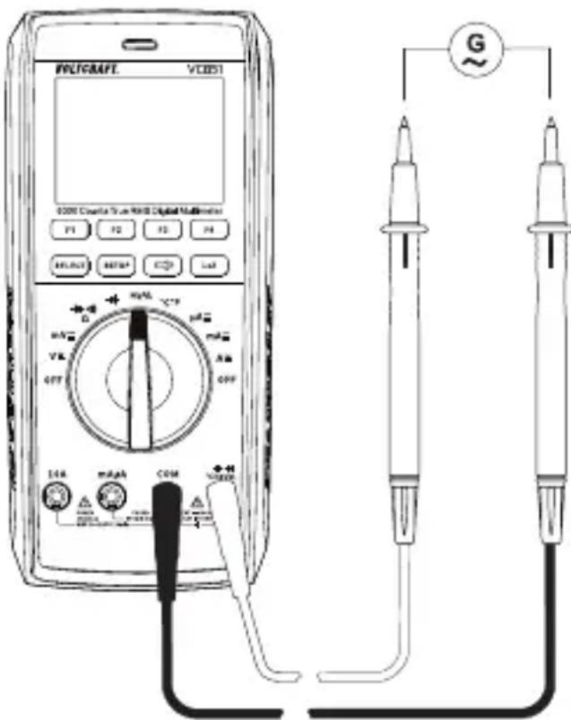 VOLTCRAFT VC851 - Mesure de la fréquence/Cycle d'utilisation en % - 1