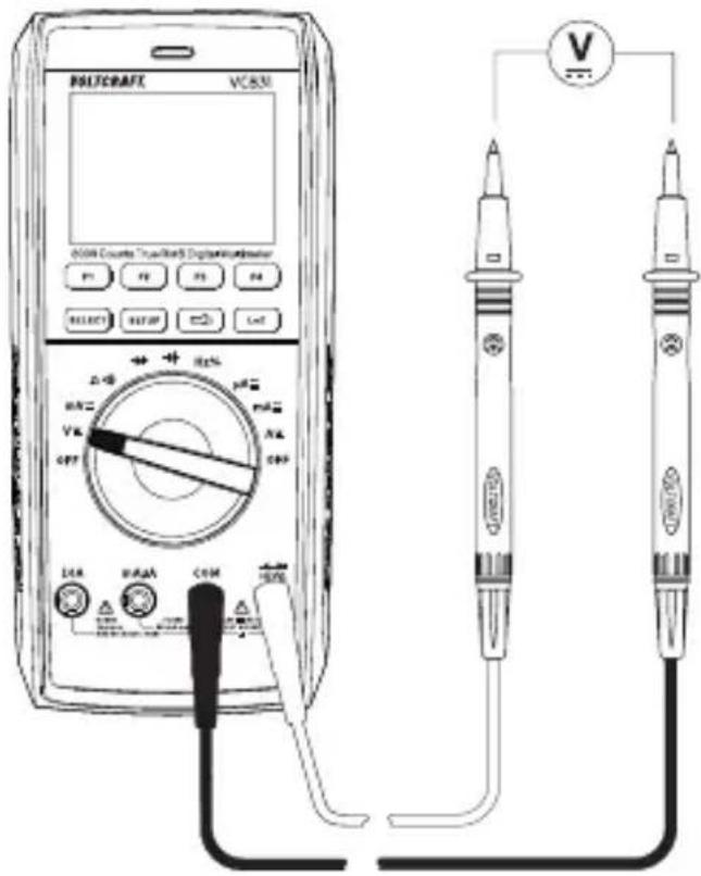VOLTCRAFT VC831 - Gleichspannungsmessung „V“ - 1