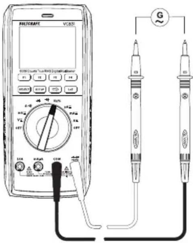 VOLTCRAFT VC831 - Mesure de la fréquence/Cycle d'utilisation en % - 1