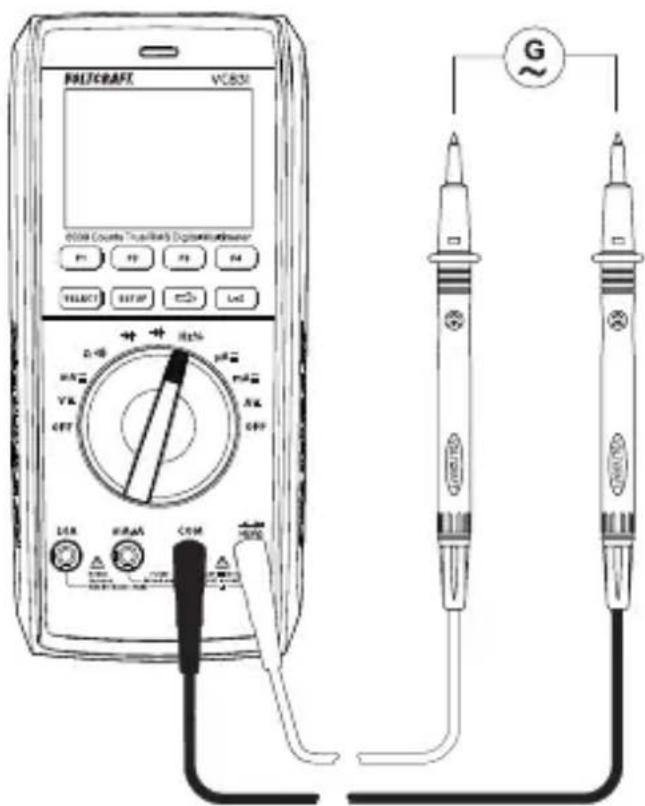 VOLTCRAFT VC831 - Measuring frequency/duty cycle in % - 1