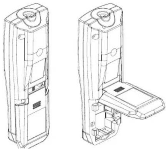 VOLTCRAFT SLX300 - a) Inserting/changing the battery - 1