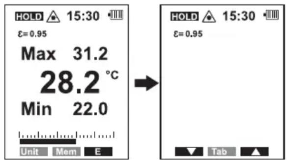 VOLTCRAFT IR 120150D - Emissiecoefficient individuel instellen - 1