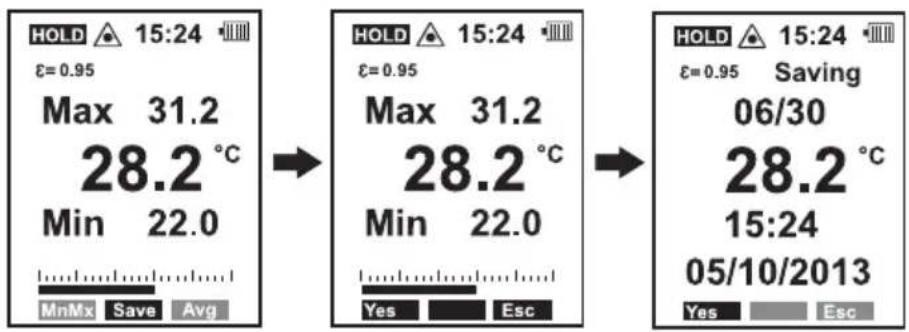 VOLTCRAFT IR 120150D - Sauvegarder les valeurs mesurées « save - 2