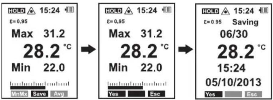 VOLTCRAFT IR 120150D - Messwerte speichern „Save“ - 2