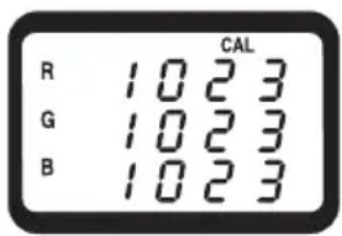VOLTCRAFT RGB2000 - Calibration is only possible in RGB mode and only with non-illuminating surfaces. The sensor illumination must be activated. - 4