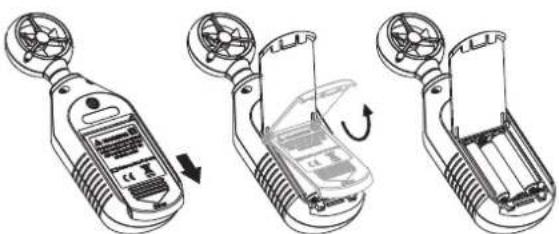 VOLTCRAFT AN10 - a) Batterien einlegen und wechseln - 1