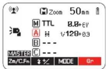 Hähnel MODUS 600RT MK II (Sony) - Réglage du mode GROUPE - TTL / m / OFF - 1