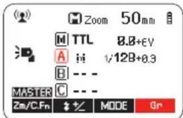 Hähnel MODUS 600RT MK II (Sony) - EINSTELLUNG DES GRUPPENMODUS - TTL/M/AUS - 1