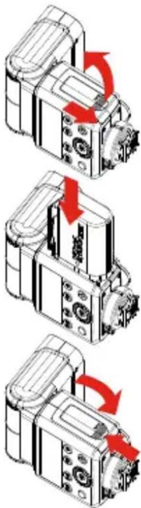 Hähnel MODUS 360RT (Nikon) - • Fitting and Removing the Battery - 1