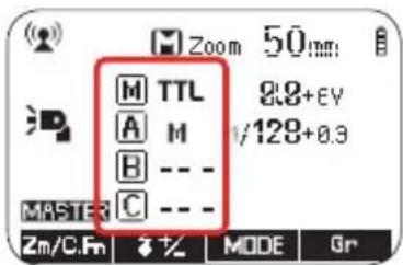 Hähnel MODUS 600RT MK II (Nikon) - Set the firing group of the slave units - 1