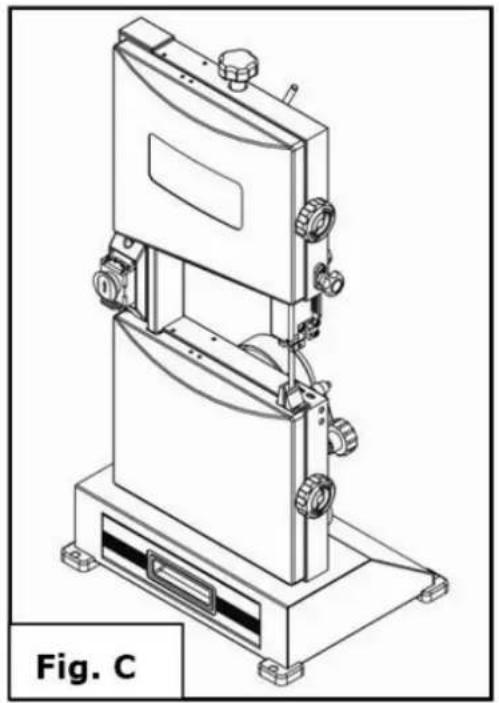 Holzmann HBS 230HQ - Attach the foot to band saw. - 3