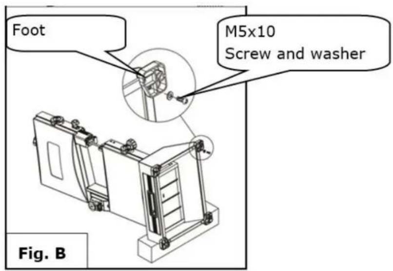 Holzmann HBS 230HQ - Attach the foot to band saw. - 2