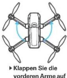 ▶ Klappen Sie die vorderen Arme auf