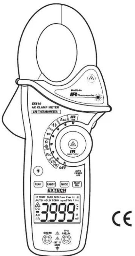 Extech EX810 - Extech EX810 – multimètre à pinces de 1000 ampères avec thermomètre infrarouge - 1