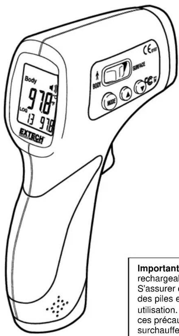 Extech IR200 - Thermomètre infrarouge frontal sans contact - 1