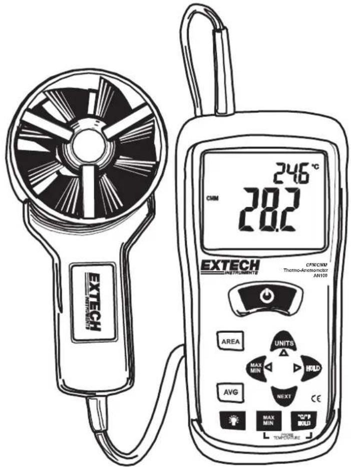 Extech AN100 - Thermo anémomètre cfm/cmm - 1