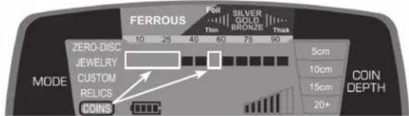 GARRETT ACE 300i - Sélection des MODES (seuils de distinction) - 1