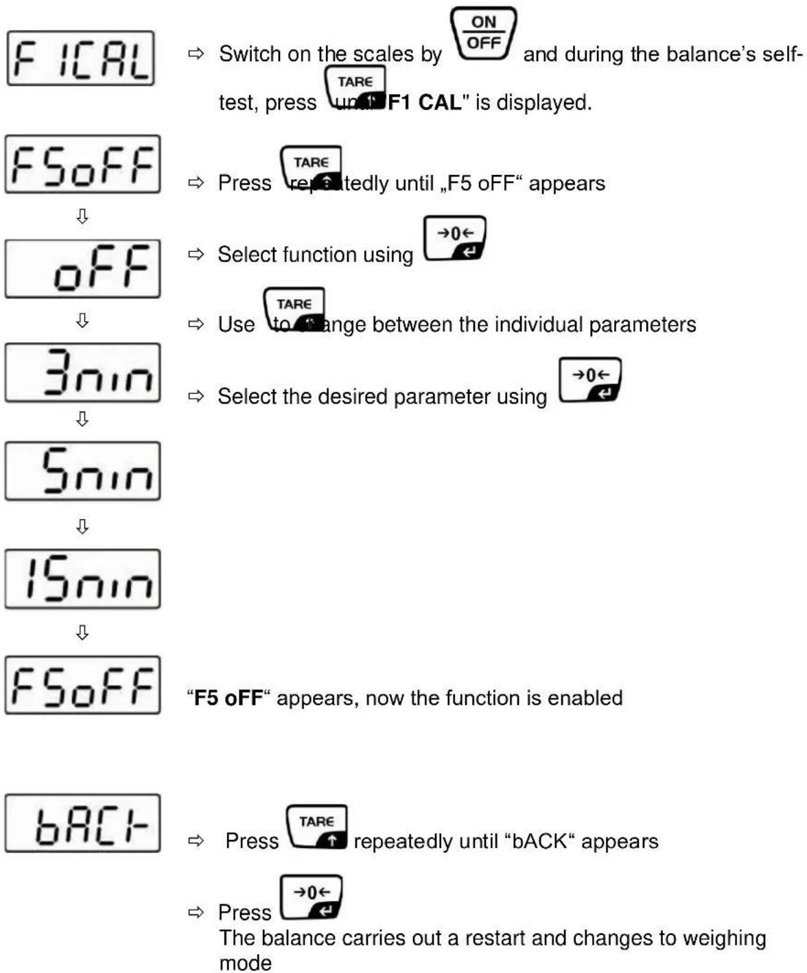 Kern WTB 1K4N - Set auto-OFF function - 1