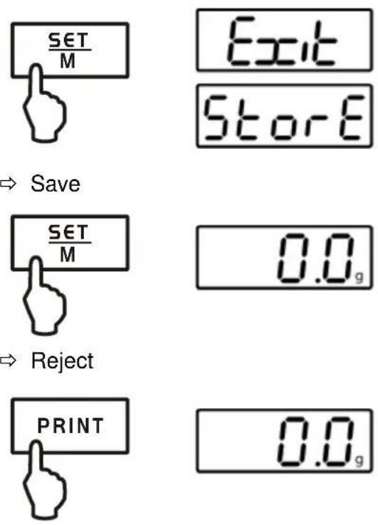 Kern 44033N - Save/reject and exit the menu - 1