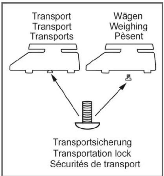 Kern GAB 12K0.1N - Enlever la cale de transport impérativement (seulement présente dans les modèles à 6 kg) - 2
