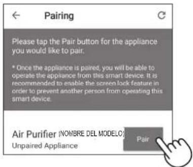 SHARP UAKCP100E - Toque "Pair" (Emparejar) para el purificador de aire que desearia emparejar. - 1