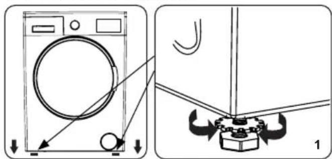 WINIA WVD08T0WW12U51 - Ajustement des pieds/ajustement des logements régibles - 1