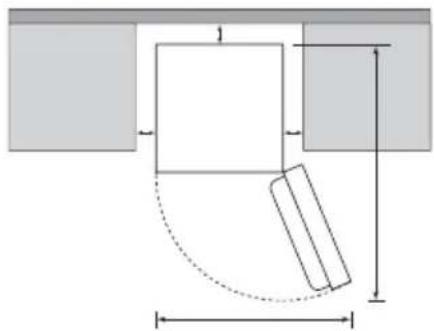 WINIA WRNH295W - Espace minimum requis - 1