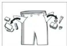 AYA ALT1052NE - Videz des poches intérieures et des poches des pantalons les petits objets métalliques qu'elles contiennent (clous, épingles, trombones). - 1