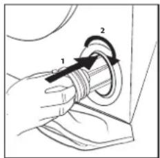 HOTPOINT H6W045WBFR - Nettoyage du filtre de la pompe de vidange/évolution de l'eau résiduelle - 5