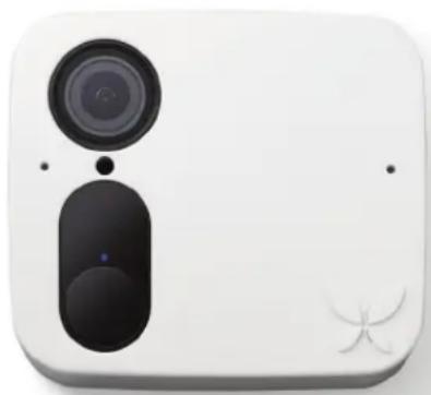 White square camera with dual lens and control buttons (no text or symbols visible)