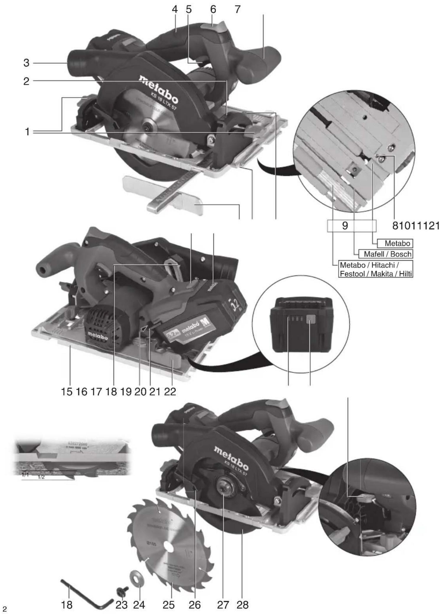 METABO KS 18 LTX 57 BL - 1