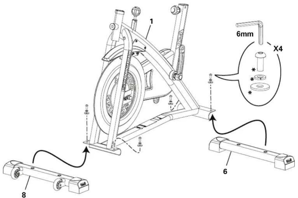 Schwinn 800IC - Arrimez les stabilisateurs au châssis - 1