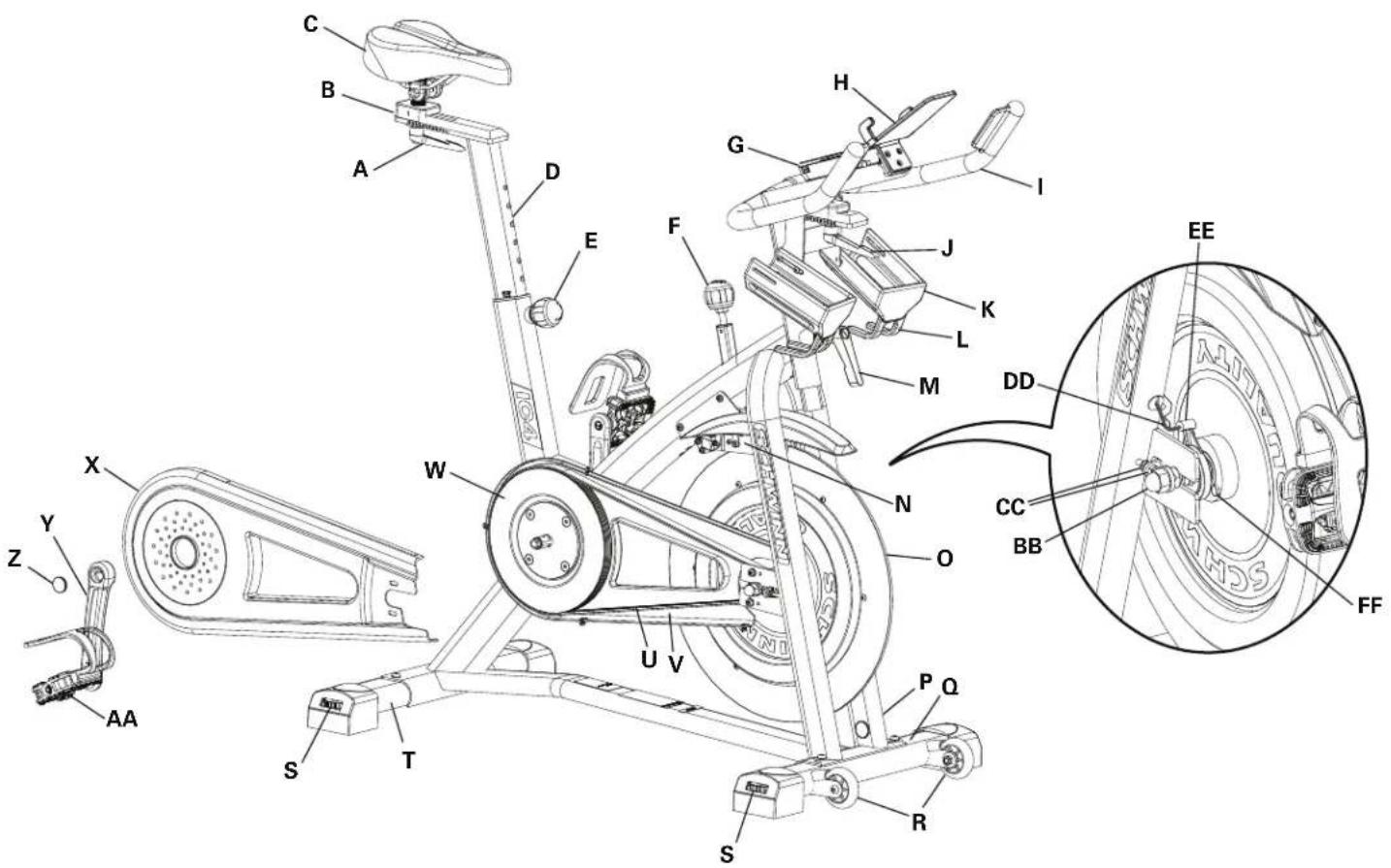 Schwinn 800IC - Pièces d'entretien - 1