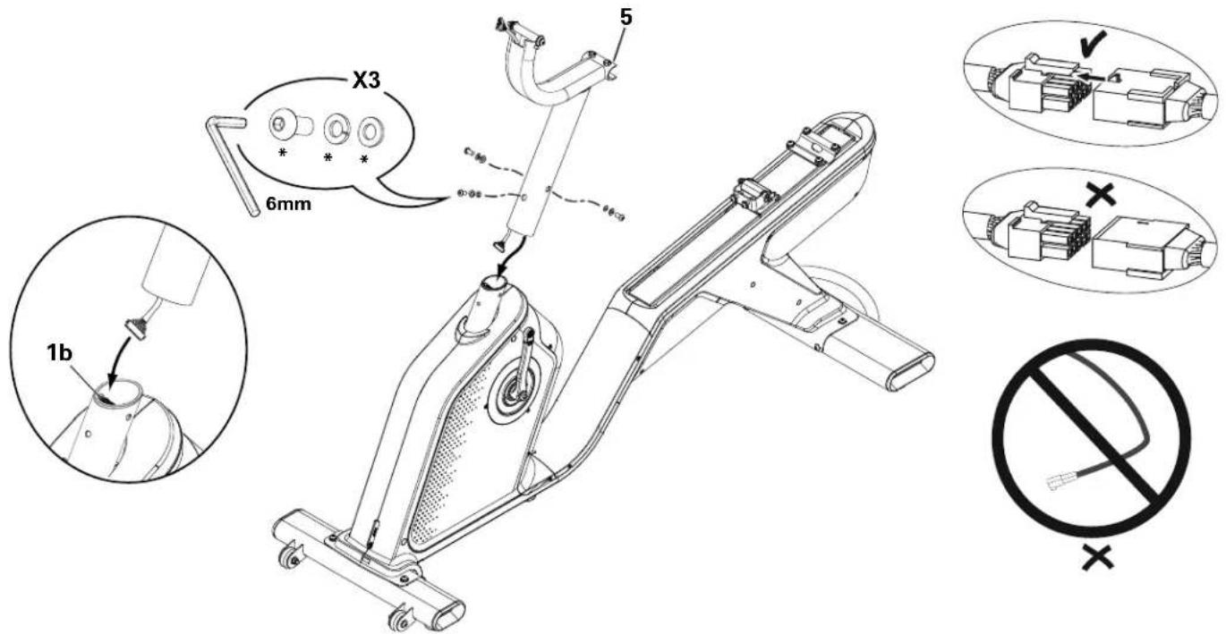 Schwinn 590R - Branchez les câbles et fixez le montant de la console à l'assemblage du cadre - 1