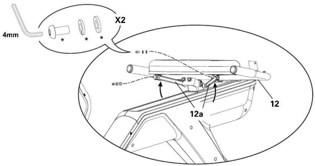 Schwinn 590R - Fixez les jambes de soutien à l'assemblage du cadre du siège - 1